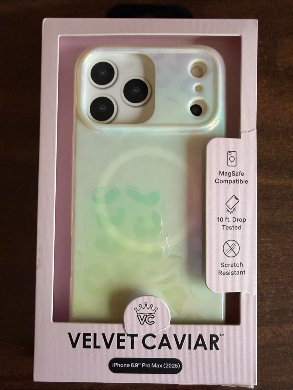 Velvet Caviar Iridescent Green Leopard Print iPhone Case